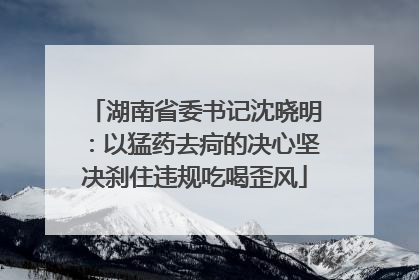 湖南省委书记沈晓明：以猛药去疴的决心坚决刹住违规吃喝歪风