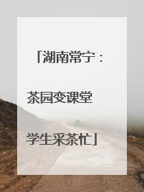 湖南常宁：茶园变课堂 学生采茶忙
