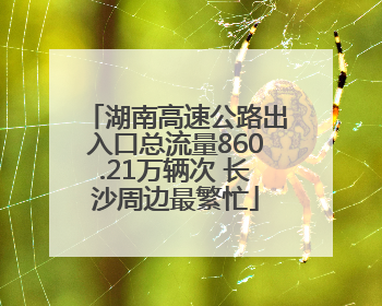 湖南高速公路出入口总流量860.21万辆次 长沙周边最繁忙