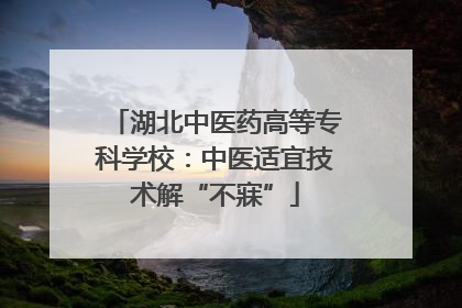 湖北中医药高等专科学校：中医适宜技术解“不寐”