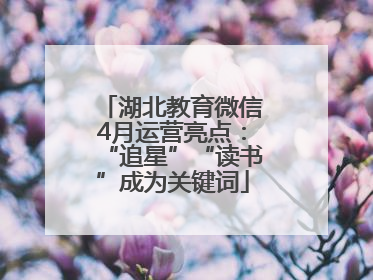 湖北教育微信4月运营亮点：“追星”“读书”成为关键词