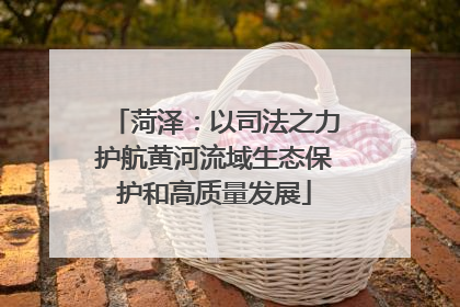 菏泽：以司法之力护航黄河流域生态保护和高质量发展