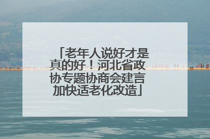 老年人说好才是真的好！河北省政协专题协商会建言加快适老化改造