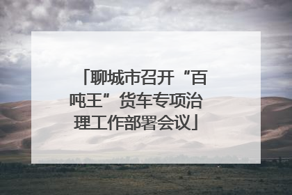 聊城市召开“百吨王”货车专项治理工作部署会议