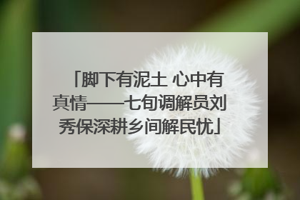 脚下有泥土 心中有真情——七旬调解员刘秀保深耕乡间解民忧