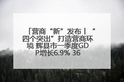 营商“新”发布丨“四个突出”打造营商环境 辉县市一季度GDP增长6.9% 36个重点项目落地