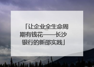 让企业全生命周期有钱花——长沙银行的新邵实践