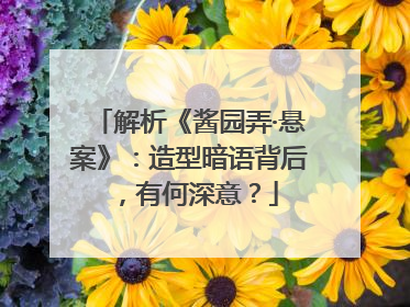 解析《酱园弄·悬案》：造型暗语背后，有何深意？