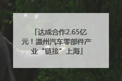 达成合作2.65亿元！温州汽车零部件产业“链接”上海