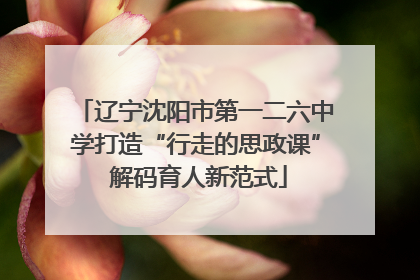辽宁沈阳市第一二六中学打造“行走的思政课” 解码育人新范式