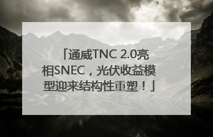 通威TNC 2.0亮相SNEC，光伏收益模型迎来结构性重塑！