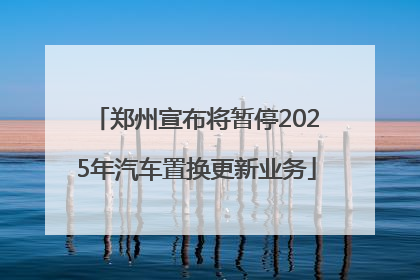 郑州宣布将暂停2025年汽车置换更新业务