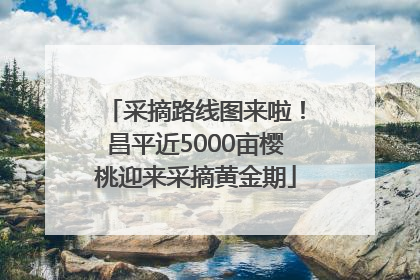 采摘路线图来啦！昌平近5000亩樱桃迎来采摘黄金期