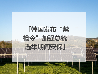 韩国发布“禁枪令”加强总统选举期间安保