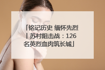 铭记历史 缅怀先烈丨苏村阻击战：126名英烈血肉筑长城