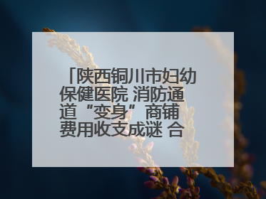 陕西铜川市妇幼保健医院 消防通道“变身”商铺 费用收支成谜 合同条款疑云重重