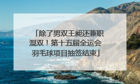 除了男双王昶还兼职混双！第十五届全运会羽毛球项目抽签结束