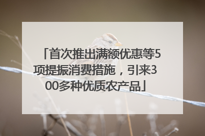 首次推出满额优惠等5项提振消费措施，引来300多种优质农产品