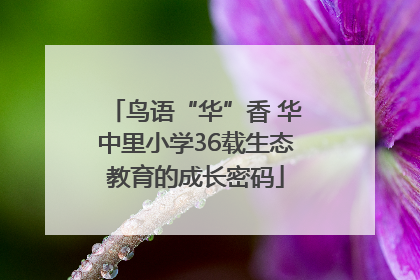 鸟语“华”香 华中里小学36载生态教育的成长密码