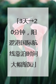 3天→20分钟，阳逻港国际航线靠泊时间大幅缩短