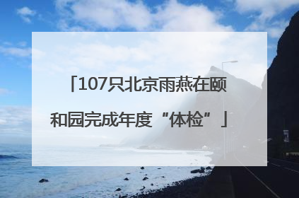107只北京雨燕在颐和园完成年度“体检”