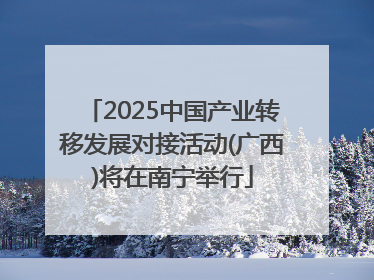 2025中国产业转移发展对接活动(广西)将在南宁举行