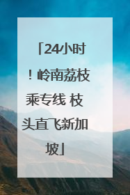 24小时！岭南荔枝乘专线 枝头直飞新加坡