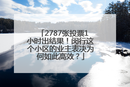 2787张投票1小时出结果！闵行这个小区的业主表决为何如此高效？