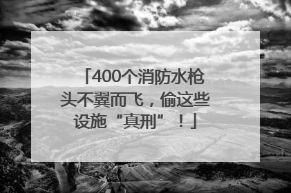 400个消防水枪头不翼而飞，偷这些设施“真刑”！